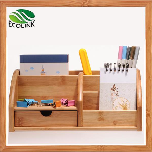 Οικολογικές μπαμπού διαστημική αποταμίευση γραφείο αποθήκευσης Caddy εξαρτήματα διοργανωτών